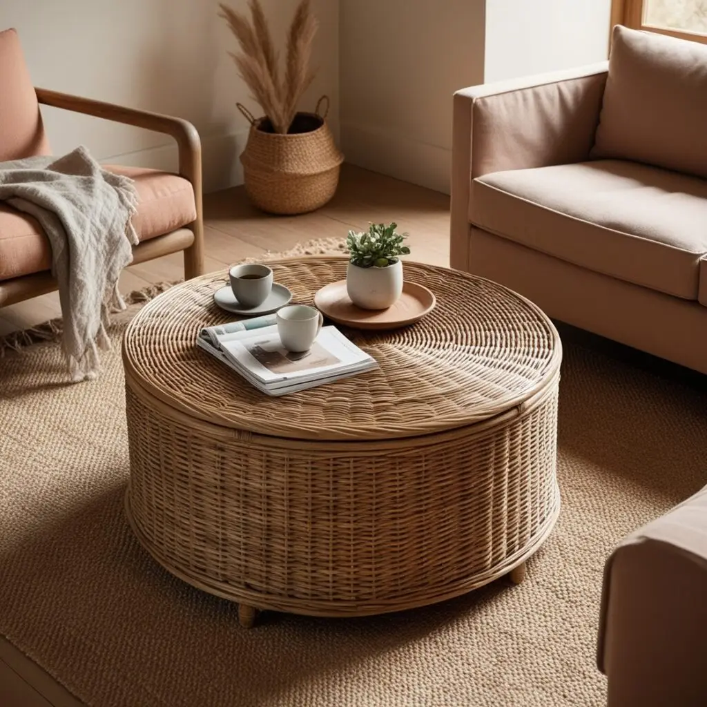 wicker coffee table