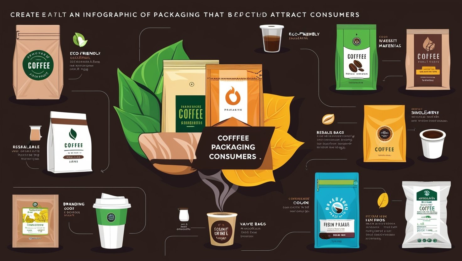 An eye-catching coffee packaging design that showcases sustainability and quality.