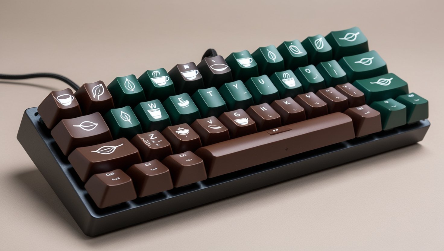 coffee keycap set with green