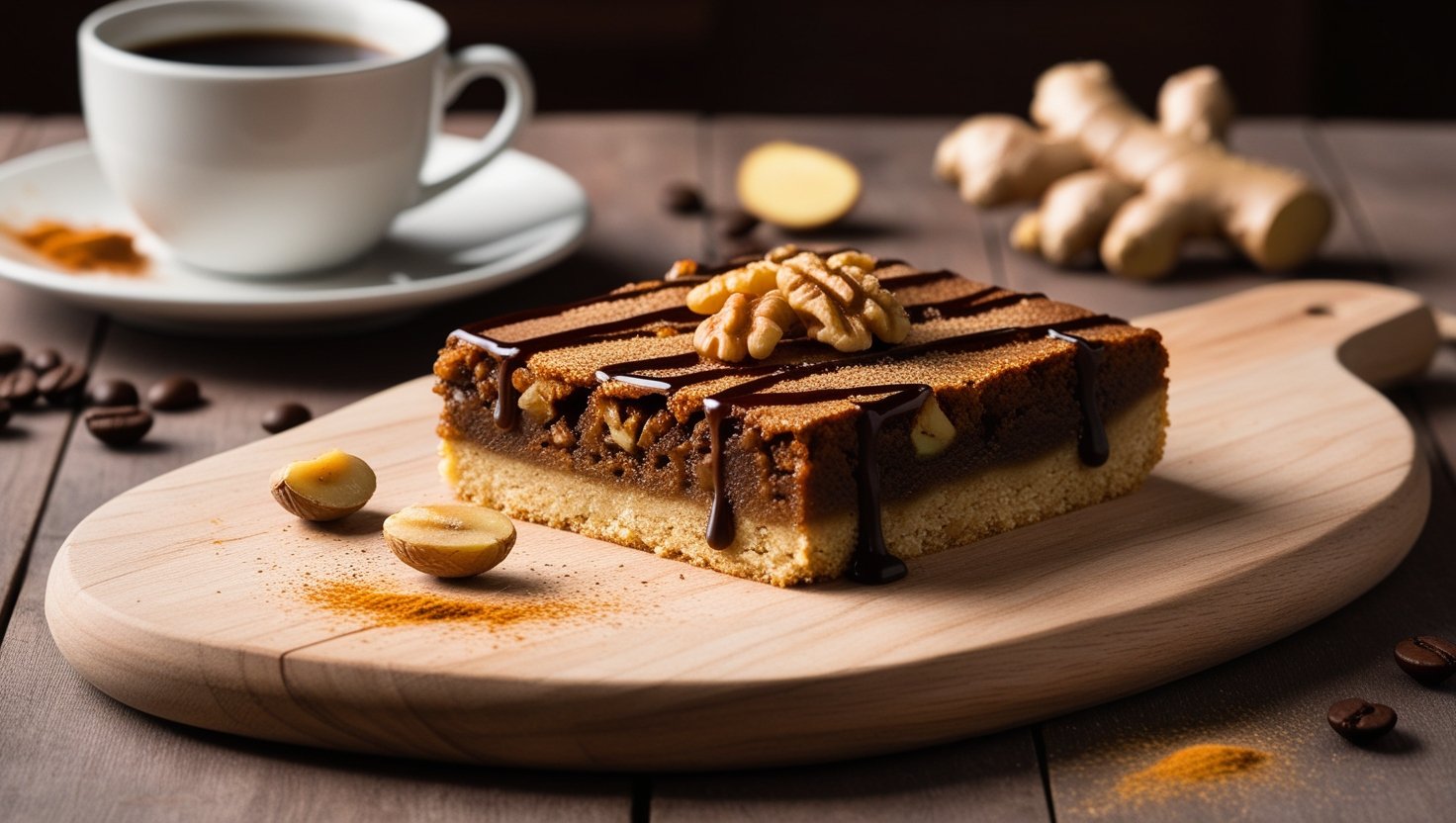 coffee ginger walnut slice recipe