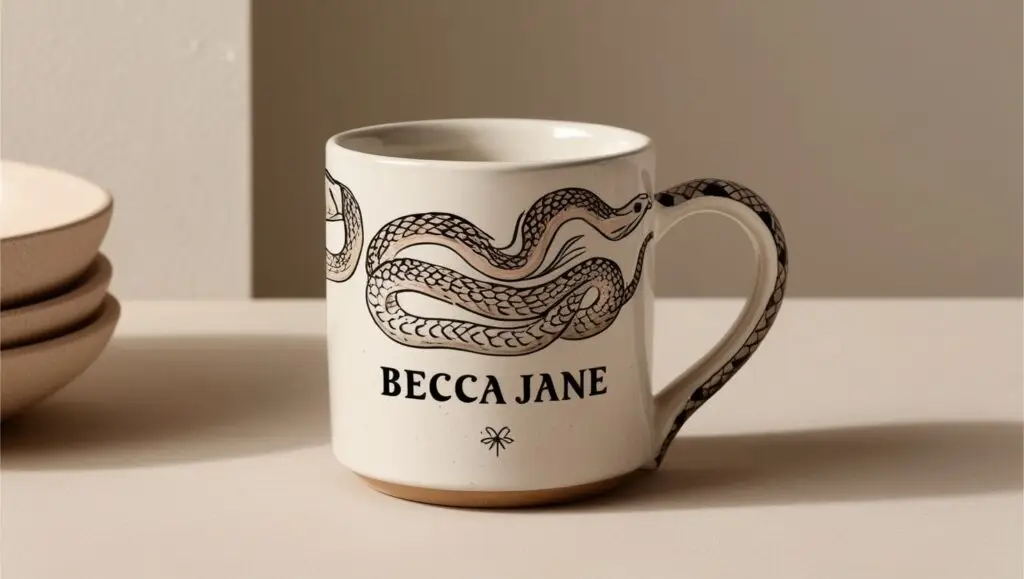 becca jane snake coffee mug