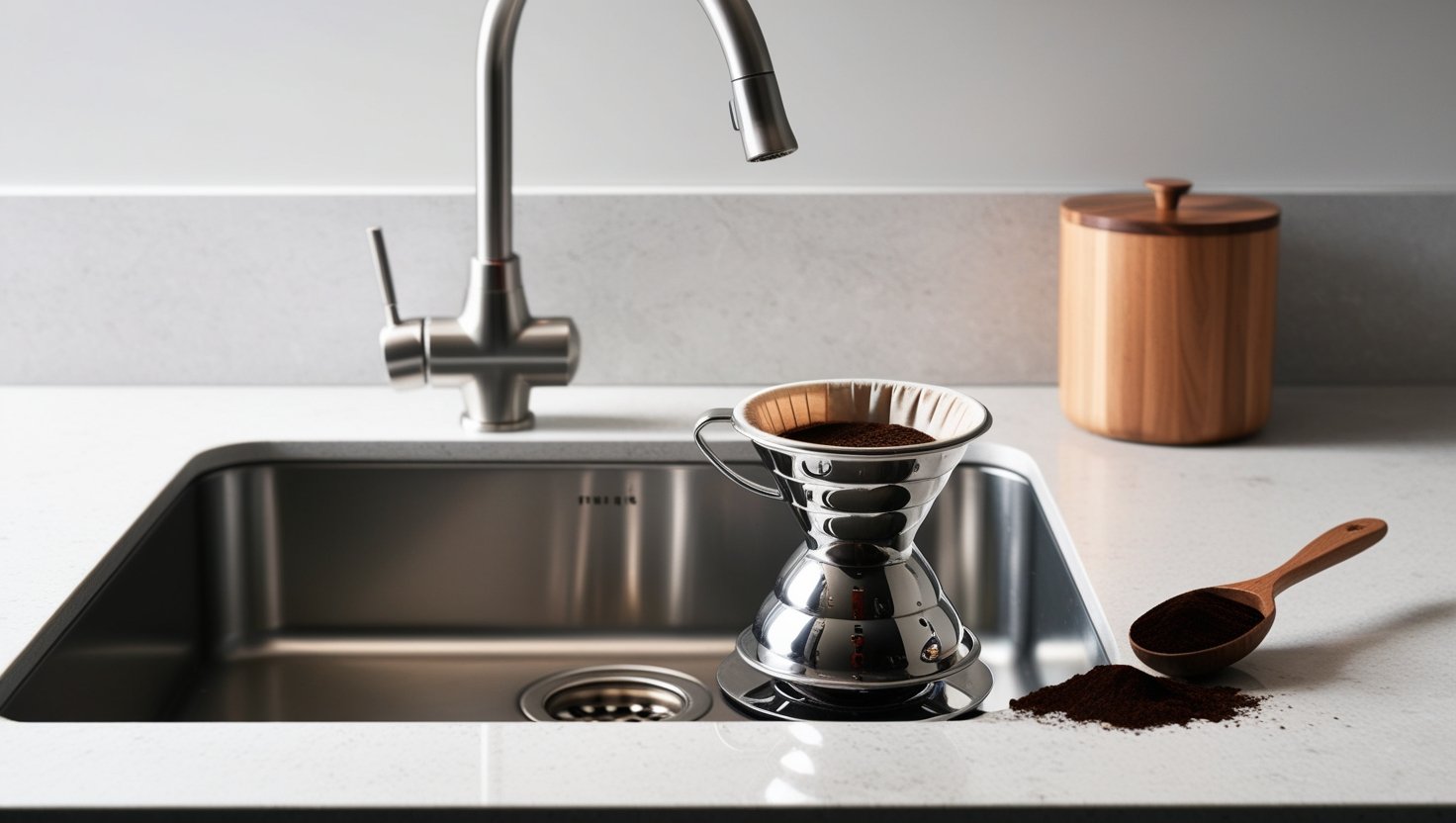 can you put coffee grounds down the garbage disposal