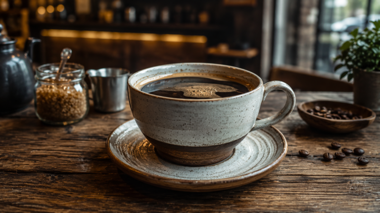 What Is an Apmericano Coffee featuring a freshly prepared Americano served in a specialty coffee shop